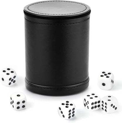 Felt Lined Dice Cup PU Leather Set, Quiet Shaker - Image 7