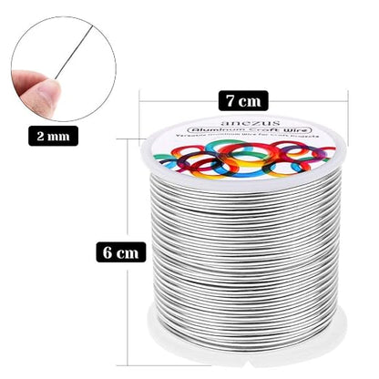 Anezus 12 Gauge Aluminum Wire 100 Feet - 2mm Metal Armature Bendable Sculpting - Image 2