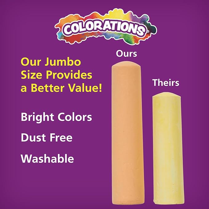 Colorations sidewalk chalk classroom pack, Outdoor Play, Screen-free, Creativity - Image 10