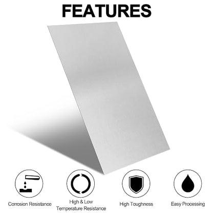 304 Stainless Steel Sheets Metal 10" x 17" x 1/64" Inch 304 Stainless Steel - Image 2