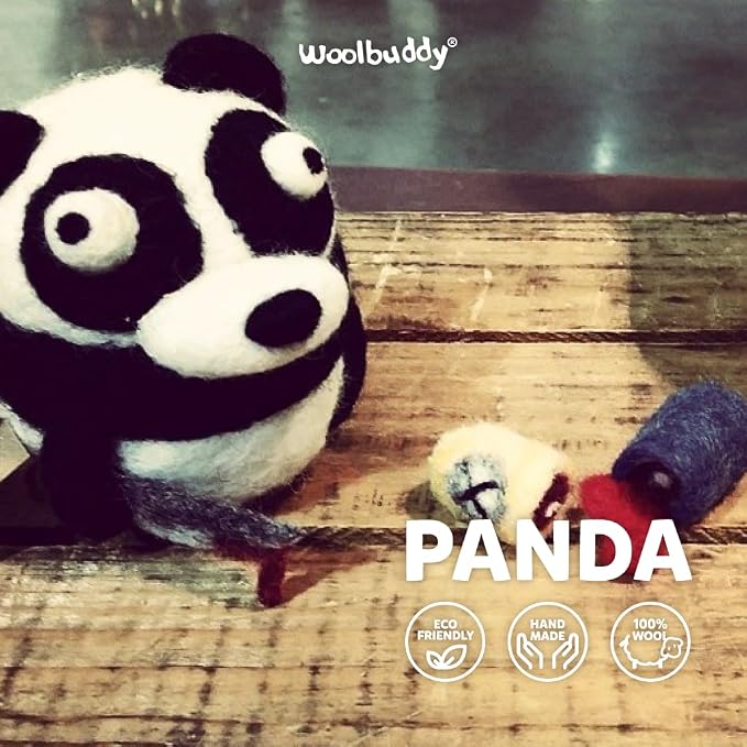 Woolbuddy Needle Felting Kit for Beginners & Adults – Panda DIY Felt Animal - Image 3