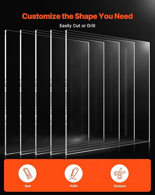 VEVOR PET/Plexiglass Sheets, 24 x 36 Inch 0.04 Inch Thick Transparent Clear - Image 5