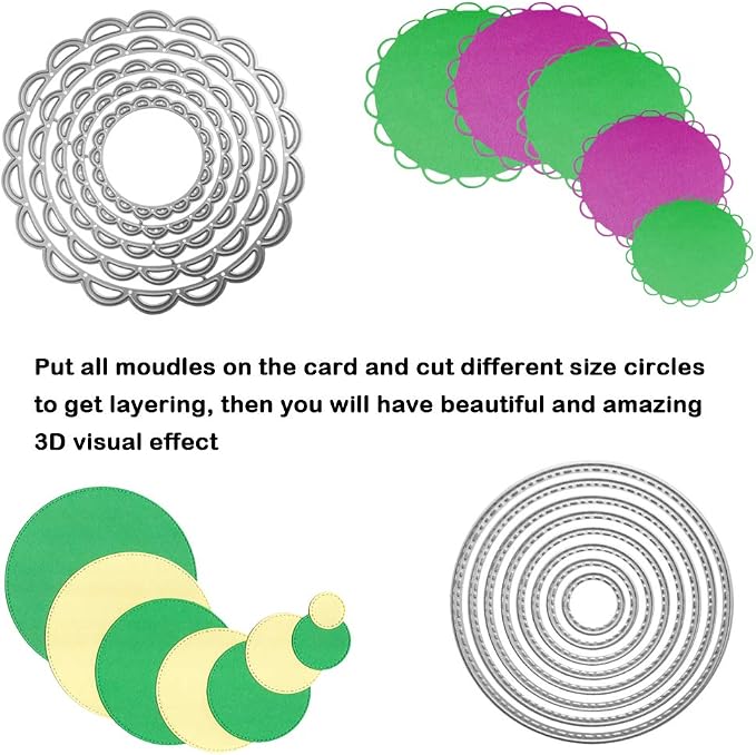 2 Packs Cutting Dies Stencil Metal Template Moulds, FineGood Embossing Tool - Image 9