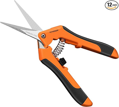 VIVOSUN 12-Pack 6.5 Inch Gardening Scissors Hand Pruner Pruning Shear by VIVOSUN