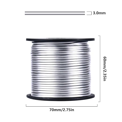 Aluminum Craft Wire, 32.8 Feet 3.0 mm/ 8 Gauge Silver Bendable Soft Metal - Image 2