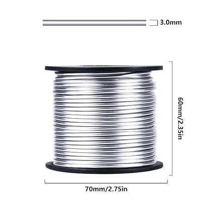 Aluminum Craft Wire, 32.8 Feet 3.0 mm/ 8 Gauge Silver Bendable Soft Metal - Image 2