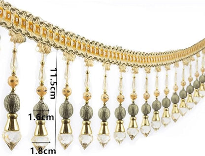 3yards Beading Fringe Trimming Long Beads Tassel Curtain Trim Ribbon Trim - Image 4