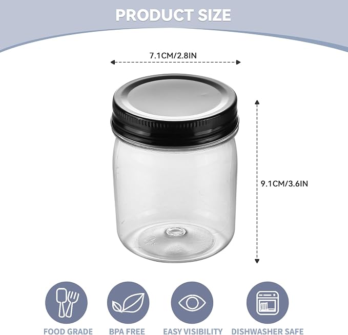 novelinks 8 oz Clear Plastic Jars - Image 2