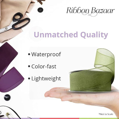 Ribbon Bazaar Sheer Organza Wired Ribbon - Image 7
