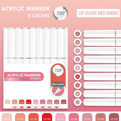 Water Based Acrylic Paint Markers, 9 Colors Acrylic Paint Pens Set - Image 2