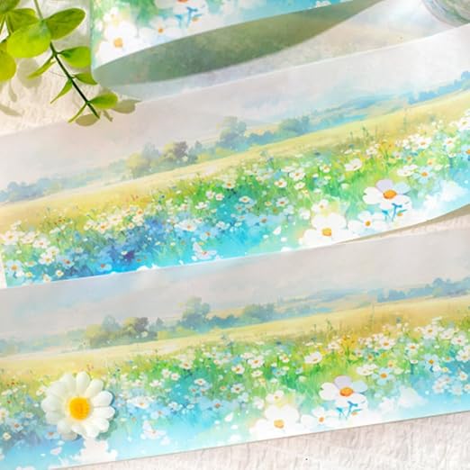 6Rolls Colorful Natural Scenery Washi Tape Set Scrapbook Supplies Spring Floral - Image 7