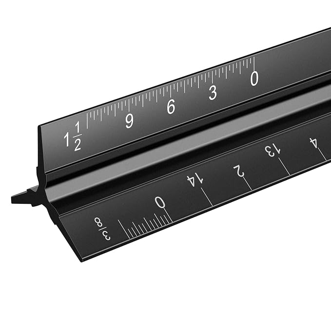 Architectural Scale Ruler, 12 Inch Aluminium Architect Scale Ruler, Imperial by Jotyua