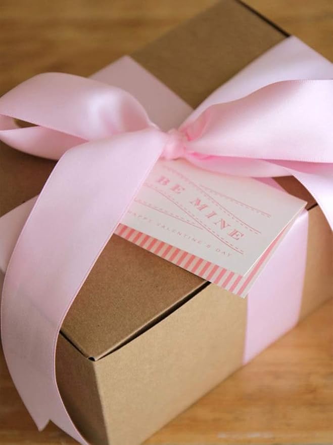 1-1/2" x 100 Yards Light Pink Polyester Satin Ribbon Single Faced Fabric Ribbons - Image 5