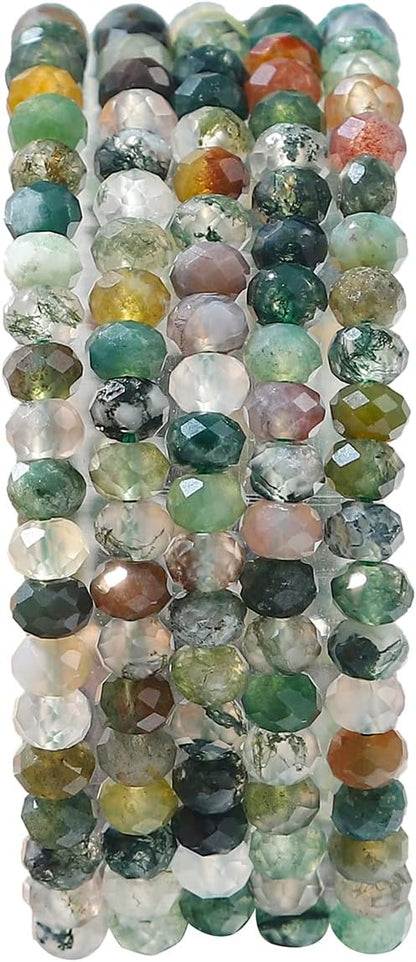 Natural Indian Agate Beads 4x2mm 120pcs Faceted Rondelle Loose Semi Gemstone - Image 2