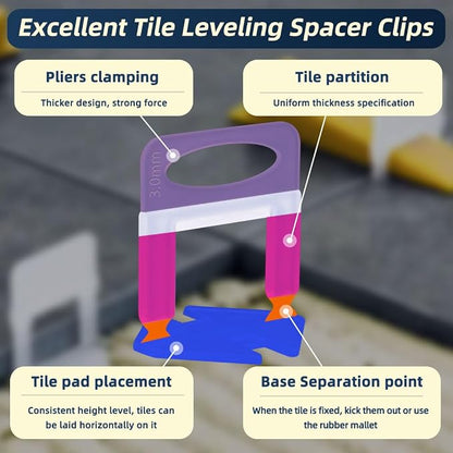Tile Leveling System with Plier and Rubber Mallet, Leveler Tool Set - Image 5