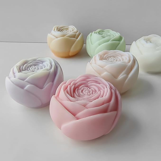 Rose Ball 3D Round Flower Peony Resin Casting Molds by ESEENSSiliconeMolds