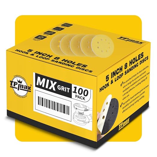 100PCS 5 Inch 125mm 8 Hole Sanding Discs Sandpaper Mixed Grits - Image 7