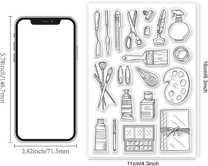 Painting Tools Clear Stamp for Scrapbooking Paint Brush Silicone Clear Stamp - Image 2