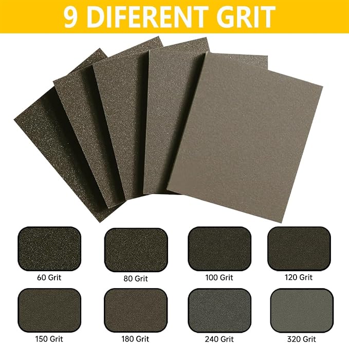 16PCS 100 Grits Sanding Sponge Medium Sanding Block, Washable and Reusable Wet - Image 3