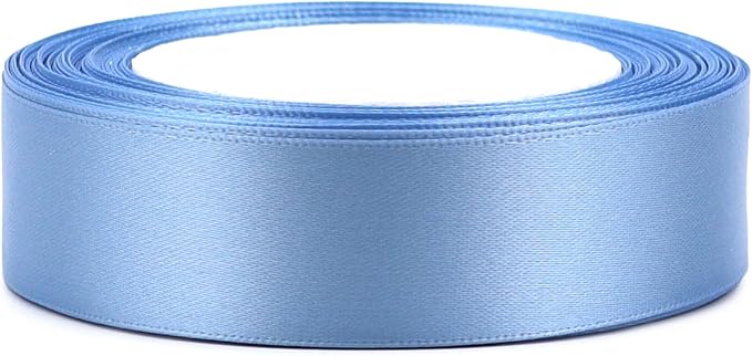 Lake blue Solid Satin Ribbon 1 Inch 25 Yards Solid Polyester Fabric Ribbon - Image 3