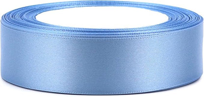 Lake blue Solid Satin Ribbon 1 Inch 25 Yards Solid Polyester Fabric Ribbon - Image 3