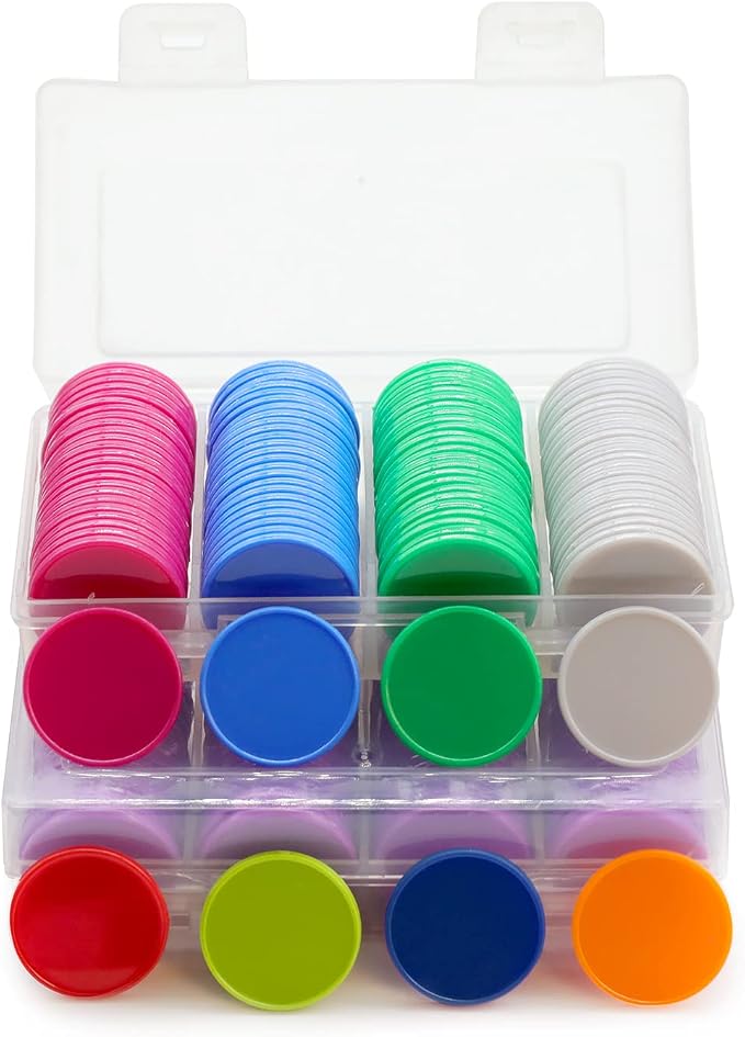 Set of 100 Opaque Plastic Learning Counters Mini Poker Chips Game Tokens - Image 9
