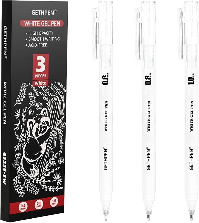 White Gel Pens 3-Pack by GETHPEN