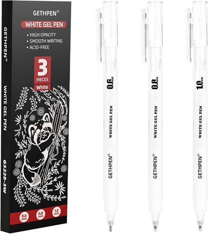 White Gel Pens 3-Pack by GETHPEN