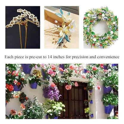 HAHIYO 18Gauge White Paper-Wrapped Metal Floral Wire 14 Inches, 70 Pack - Image 7