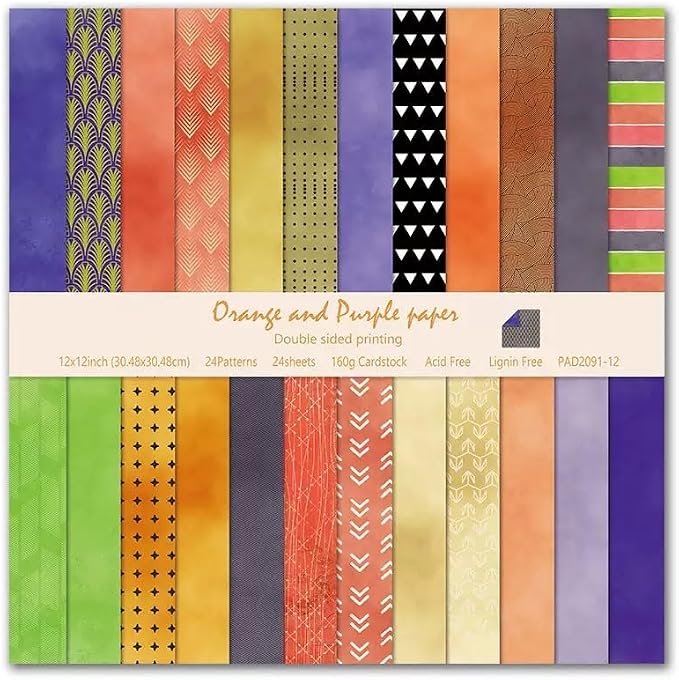 Boho Scrapbook Paper Vintage Flower Pattern Papers Pad 12×12, 24 Sheets by iKammo