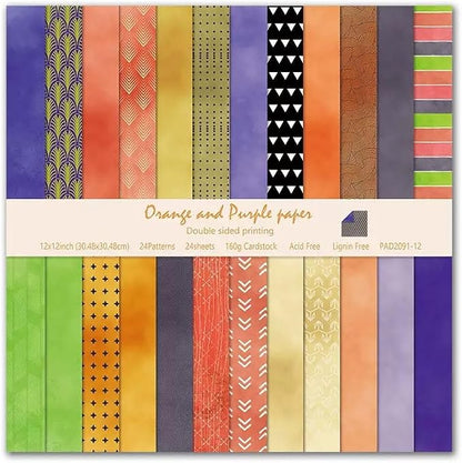 Boho Scrapbook Paper Vintage Flower Pattern Papers Pad 12×12, 24 Sheets by iKammo