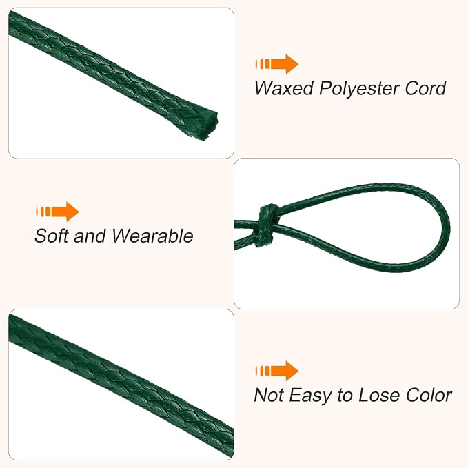 MECCANIXITY Waxed Cord 1.5mm Waxed Thread 87 Yard Wax String Leather Cord - Image 3