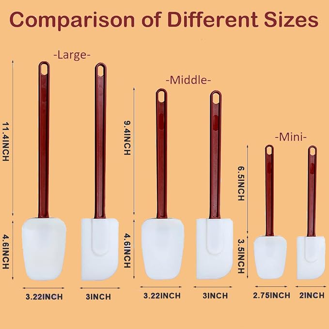 14 INCH Silicone Spatulas Heat Resistant Heavy Duty Rubber Spatulas Commercial - Image 5