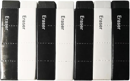 White and Black Erasers 7 Pack Pencil Erasers Cuboid Erasers - Image 2