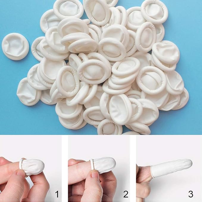 Finger Cot, Medium Finger Protectors Latex Anti-Static Finger Covers, Finger - Image 4