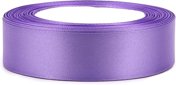 Light purple Solid Satin Ribbon 1 Inch 25 Yards Solid Polyester Fabric Ribbon - Image 3