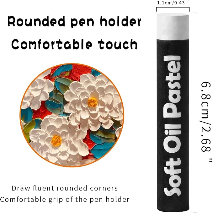 Mifuner Soft Oil Pastels Set, Single Colors Heavy Oil Pastels Vibrant and Creamy - Image 2