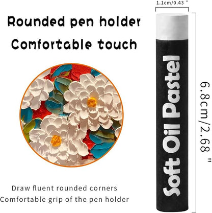 Mifuner Soft Oil Pastels Set, Single Colors Heavy Oil Pastels Vibrant and Creamy - Image 2