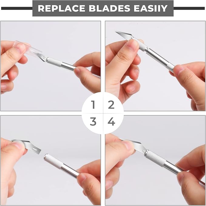 DIYSELF 23 Pack Scrapbooking Tools, Exacto Knife Craft Knife Precision Carving - Image 3