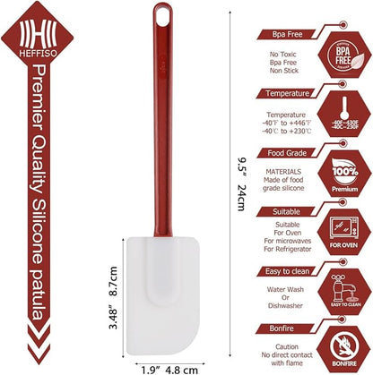 6 Pcs Commerical Rubber Spatula, 9.5-Inch Silicone Rubber Spatula Set High Heat - Image 5