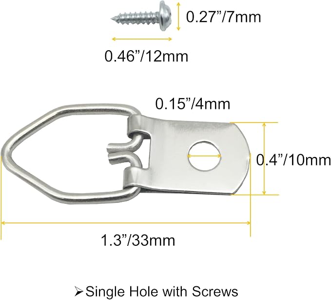 100 Pack Small D-Ring Steel Picture Hangers - Image 4