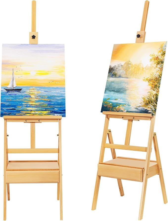 Large Adjustable Beech Wood Painting Easel by finenolo