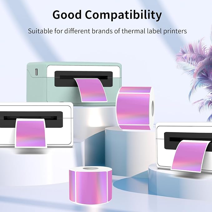 2" x 2" Square Thermal Labels Stickers, Holographic Thermal Stickers Labels - Image 2