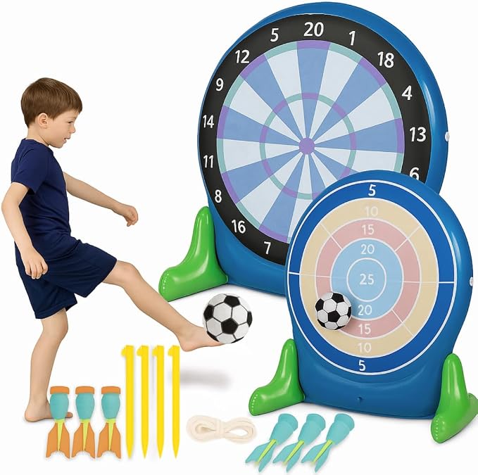 Hearthsong Jumbo 57-Inch Inflatable 2-in-1 Darts and Soccer Set by Hearthsong%C2%AE