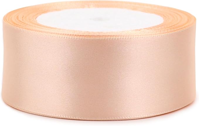 Naked Pink Solid Satin Ribbon 1-1/2 Inch 25 Yards Solid Polyester Fabric Ribbon - Image 3