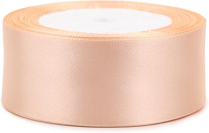 Naked Pink Solid Satin Ribbon 1-1/2 Inch 25 Yards Solid Polyester Fabric Ribbon - Image 3