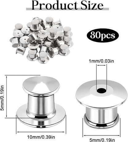 30 Pcs Pin Backs Locking, Metal Pin Backs Safety Pins Locks Pins Keepers Clasp - Image 2