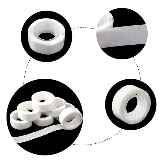 UPINS 800 Pcs Point Dots Balloon Glue Removable Adhesive Point Tape, 8 Rolls - Image 3