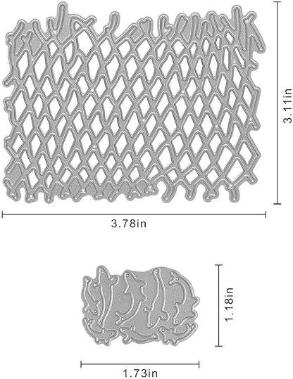 Metal Irregular Fishing Net Cutting Dies, Summer Fish Die Cuts Embossing - Image 2