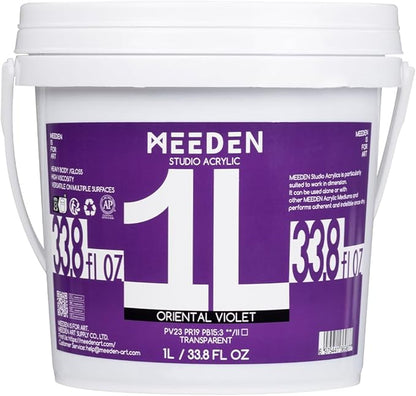 MEEDEN Oriental Violet Acrylic Paint: 1 L /33.8 oz Heavy Body Gloss Non-Toxic by MEEDEN